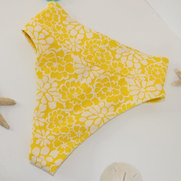 aerie Other - Aerie High Waisted Yellow Flower Bikini Bottoms